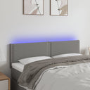 vidaXL Headboard LED 80x5x78/88 cm fabric light grey