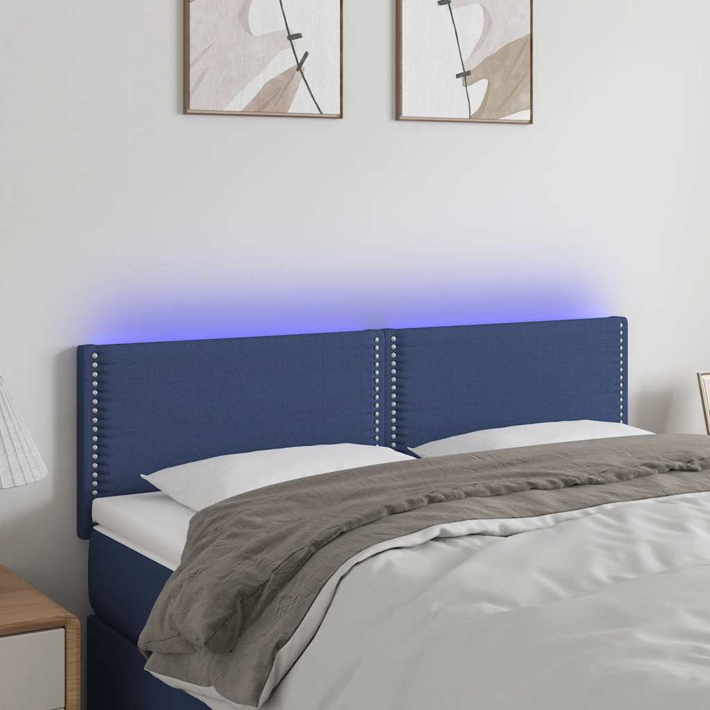 vidaXL Hoofdbord LED 80x5x78/88 cm stof lichtgrijs