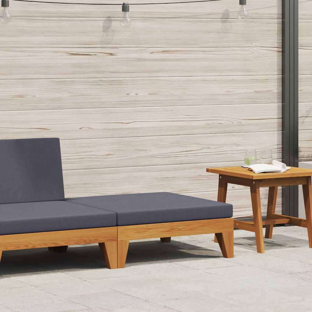 vidaXL 2-delige Loungeset met kussens massief acaciahout