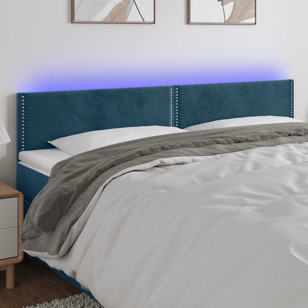 vidaXL Hoofdbord LED 80x5x78/88 cm fluweel lichtgrijs