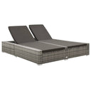 vidaXL Tweepersoons ligbed gris en poly rotin