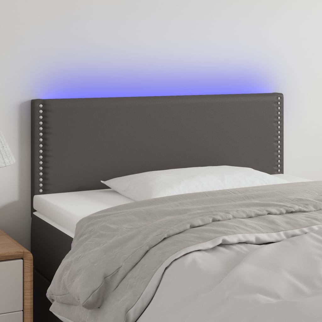 vidaXL Headboard LED 80x5x78/88 cm faux leather black