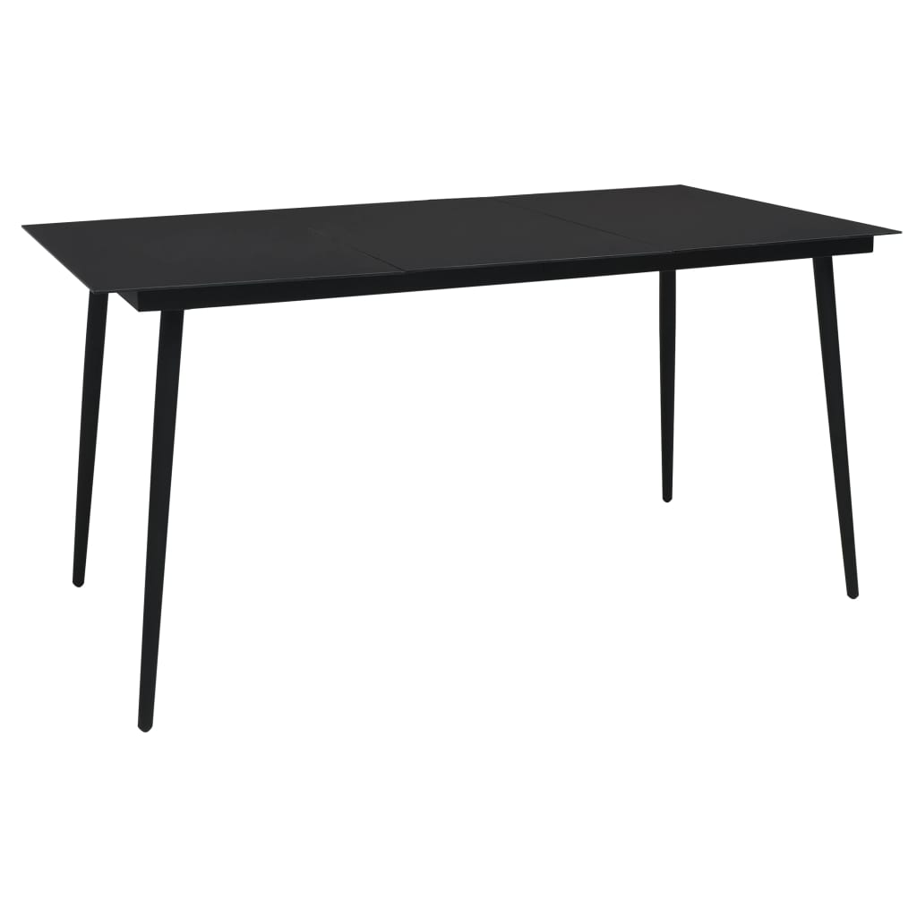 vidaXL Tuintafel 80x80x74 cm staal en glas zwart