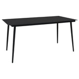 vidaXL Tuintafel 80x80x74 cm staal en glas zwart