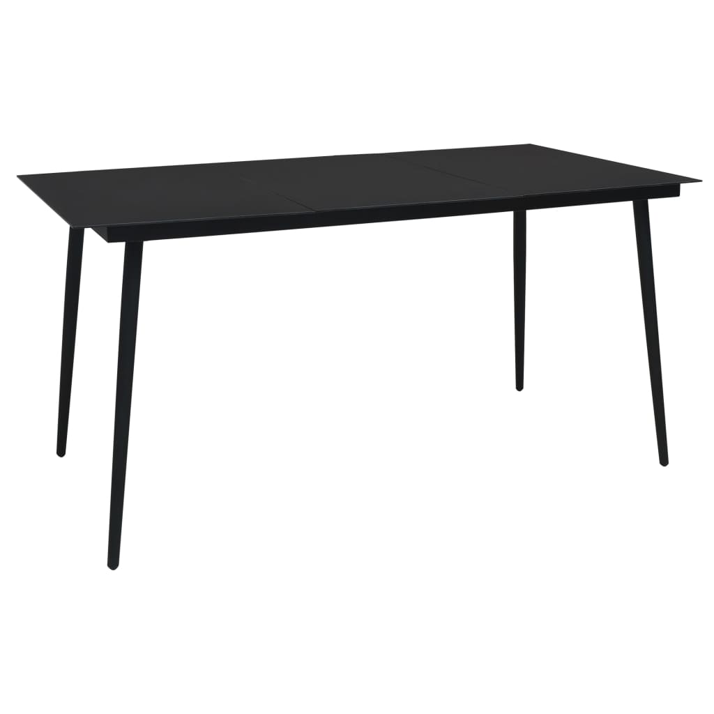 vidaXL Tuintafel 80x80x74 cm staal en glas zwart