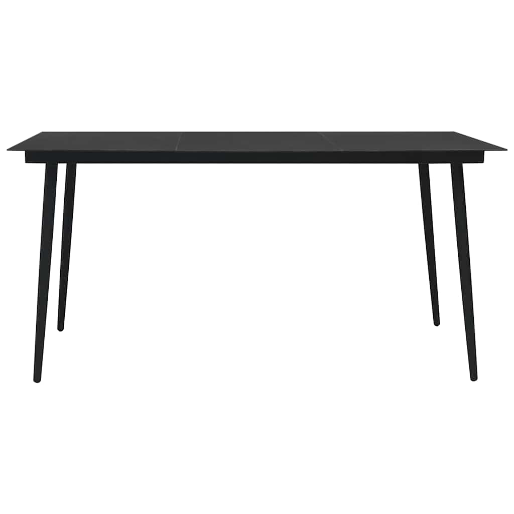 vidaXL Tuintafel 80x80x74 cm staal en glas zwart