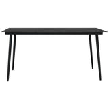 vidaXL Tuintafel 80x80x74 cm staal en glas zwart