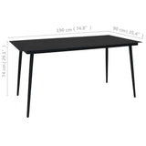 vidaXL Tuintafel 80x80x74 cm staal en glas zwart