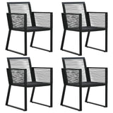 vidaXL Tuinstoelen 4 st touw rattan zwart