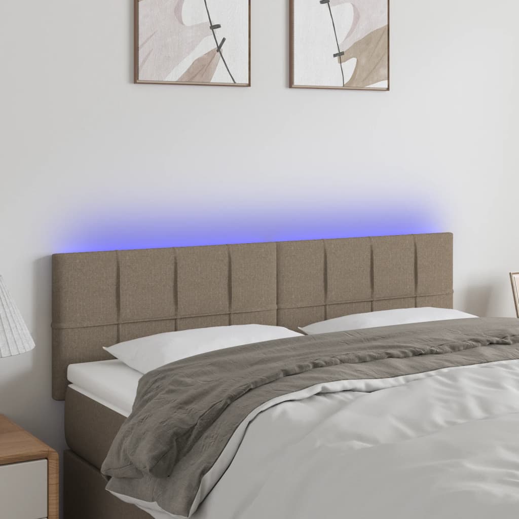 vidaXL Hoofdbord LED 80x5x78/88 cm stof lichtgrijs