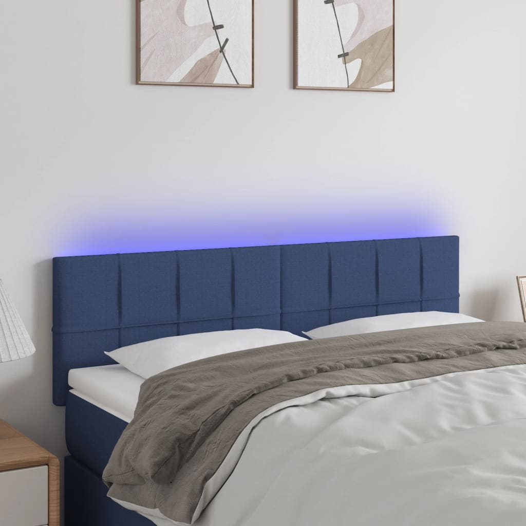 vidaXL Hoofdbord LED 80x5x78/88 cm stof lichtgrijs