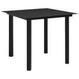 vidaXL Garden Table 80x80x74 cm Steel and Glass Black