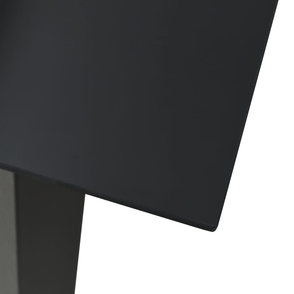 vidaXL Garden Table 80x80x74 cm Steel and Glass Black