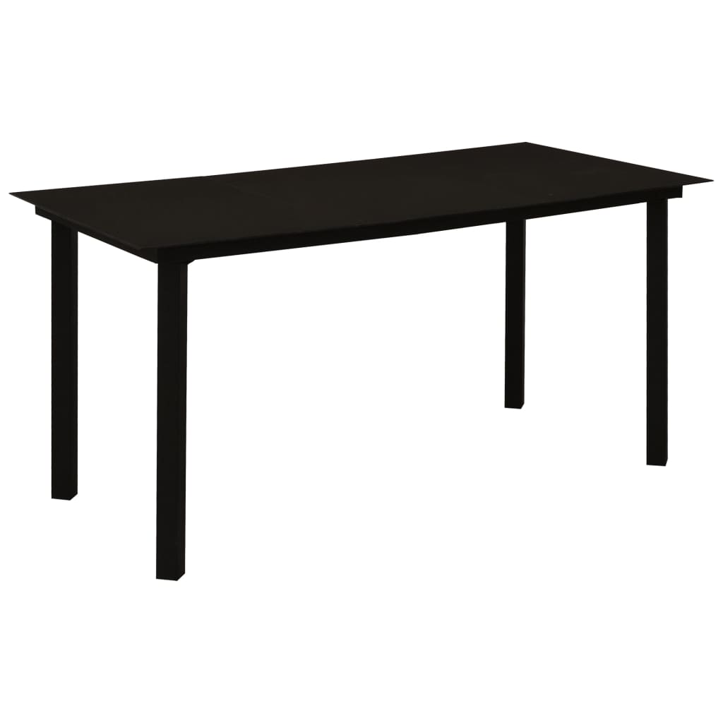 vidaXL Garden Table 80x80x74 cm Steel and Glass Black