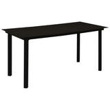 vidaXL Garden Table 80x80x74 cm Steel and Glass Black
