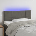 vidaXL Hoofdbord LED 80x5x78/88 cm fluweel lichtgrijs