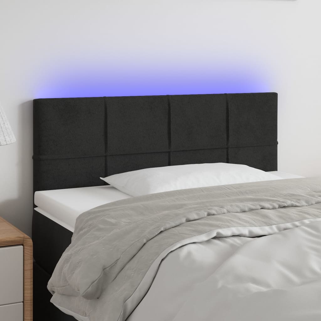 vidaXL Hoofdbord LED 80x5x78/88 cm fluweel lichtgrijs