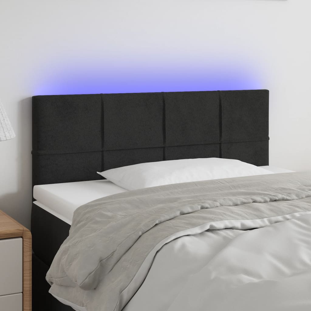 vidaXL Hoofdbord LED 80x5x78/88 cm fluweel lichtgrijs