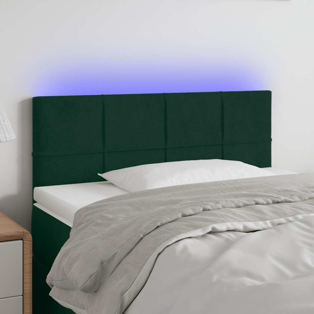 vidaXL Hoofdbord LED 80x5x78/88 cm fluweel lichtgrijs