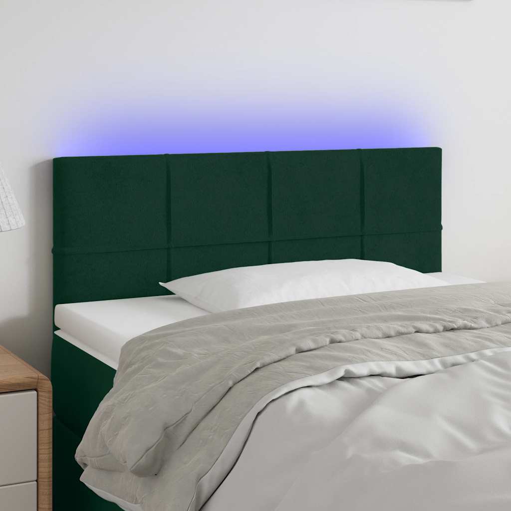 vidaXL Hoofdbord LED 80x5x78/88 cm fluweel lichtgrijs