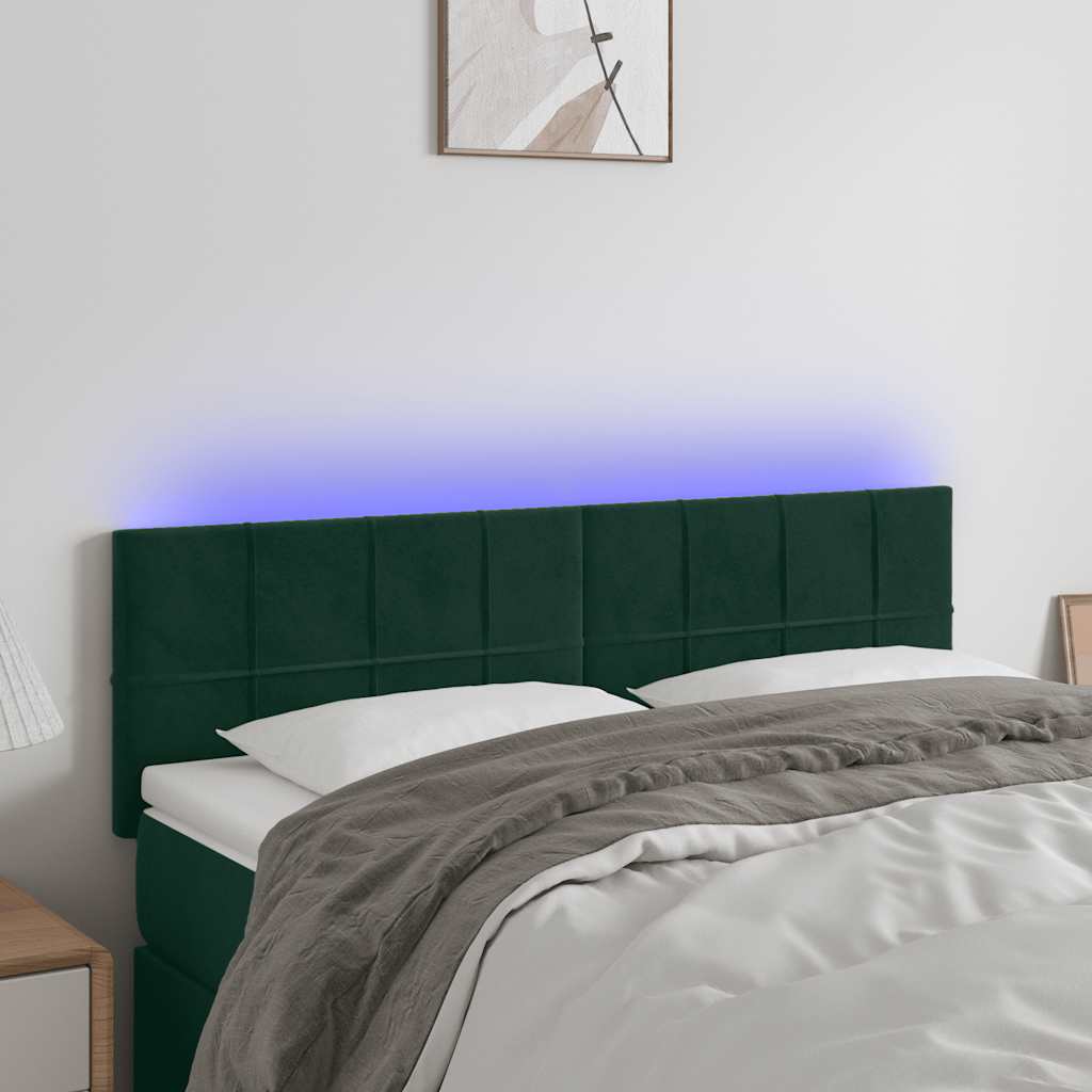 vidaXL Hoofdbord LED 80x5x78/88 cm fluweel lichtgrijs