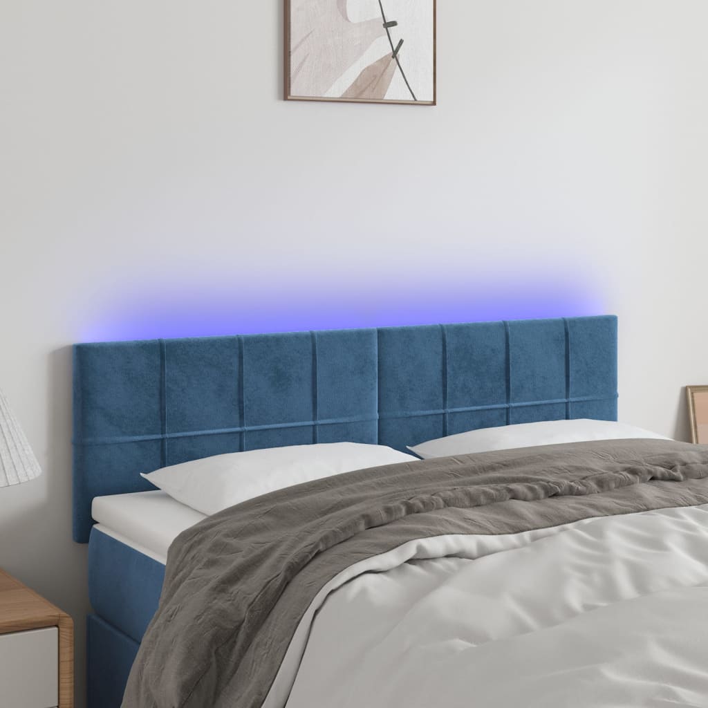 vidaXL Hoofdbord LED 80x5x78/88 cm fluweel lichtgrijs