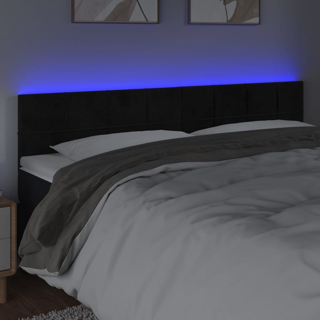 vidaXL Hoofdbord LED 80x5x78/88 cm fluweel lichtgrijs