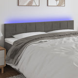 vidaXL Hoofdbord LED 80x5x78/88 cm fluweel lichtgrijs