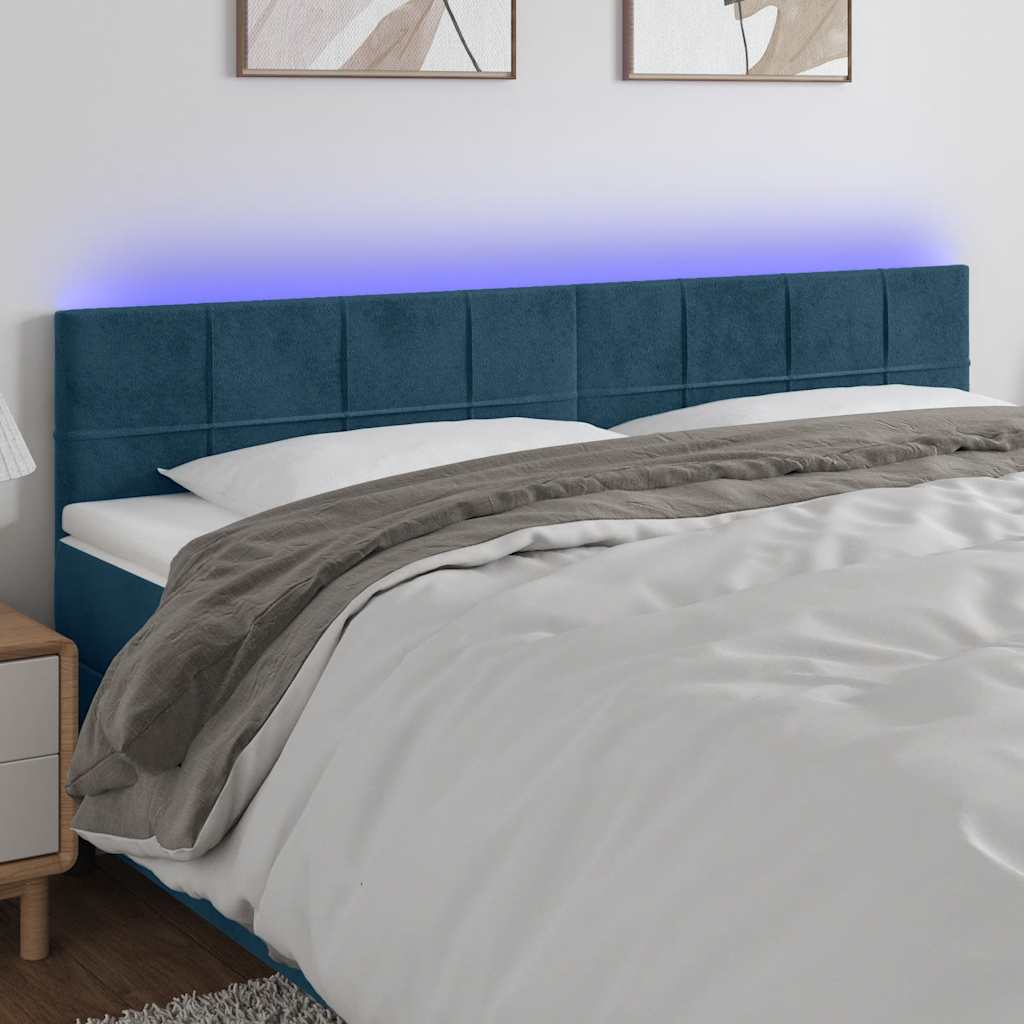 vidaXL Hoofdbord LED 80x5x78/88 cm fluweel lichtgrijs