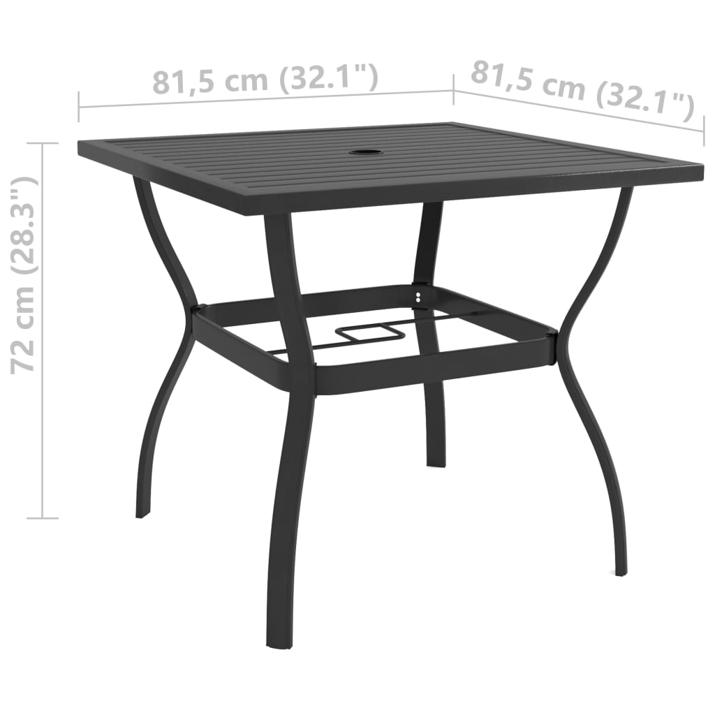 vidaXL Garden Table 81.5x81.5x72 cm Steel Anthracite