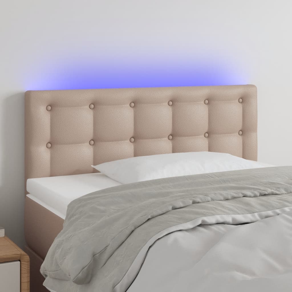 vidaXL Hoofdbord LED 80x5x78/88 cm kunstleer zwart