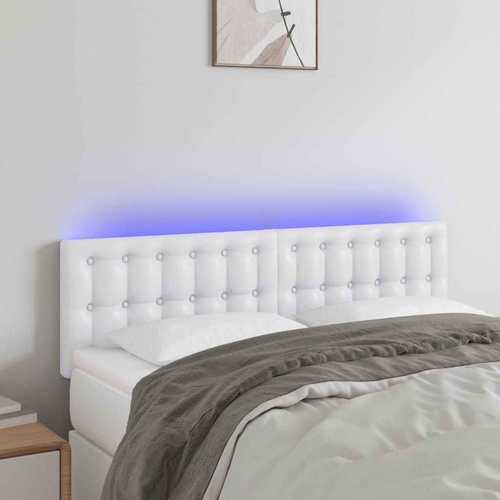 vidaXL Hoofdbord LED 80x5x78/88 cm kunstleer zwart