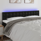 vidaXL Hoofdbord LED 80x5x78/88 cm kunstleer zwart
