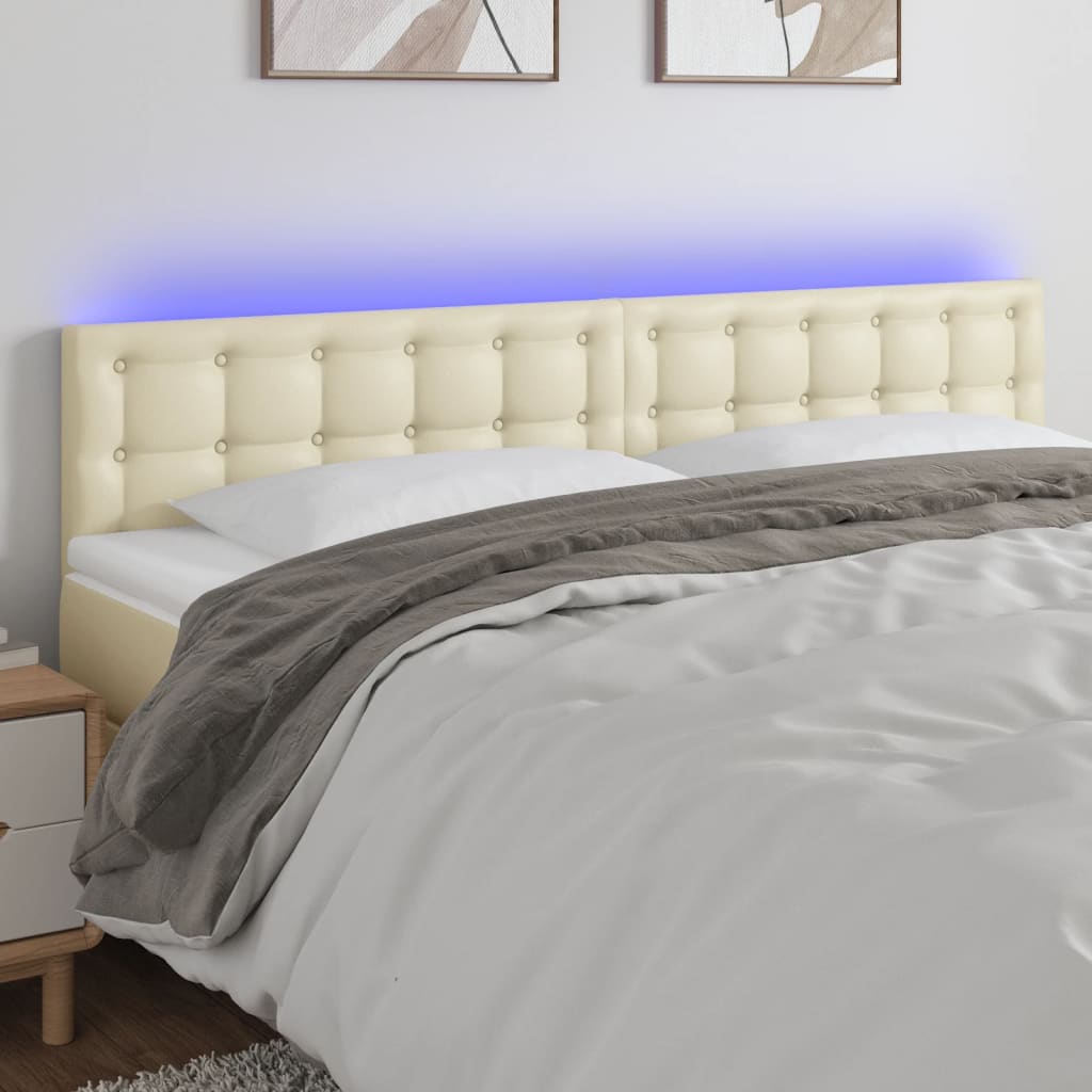 vidaXL Hoofdbord LED 80x5x78/88 cm kunstleer zwart