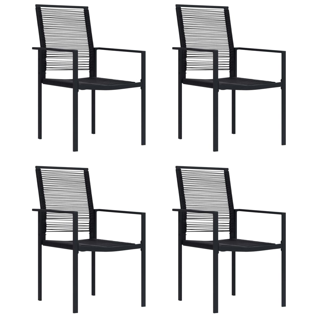 vidaXL Tuinstoelen 2 st PVC-rattan zwart