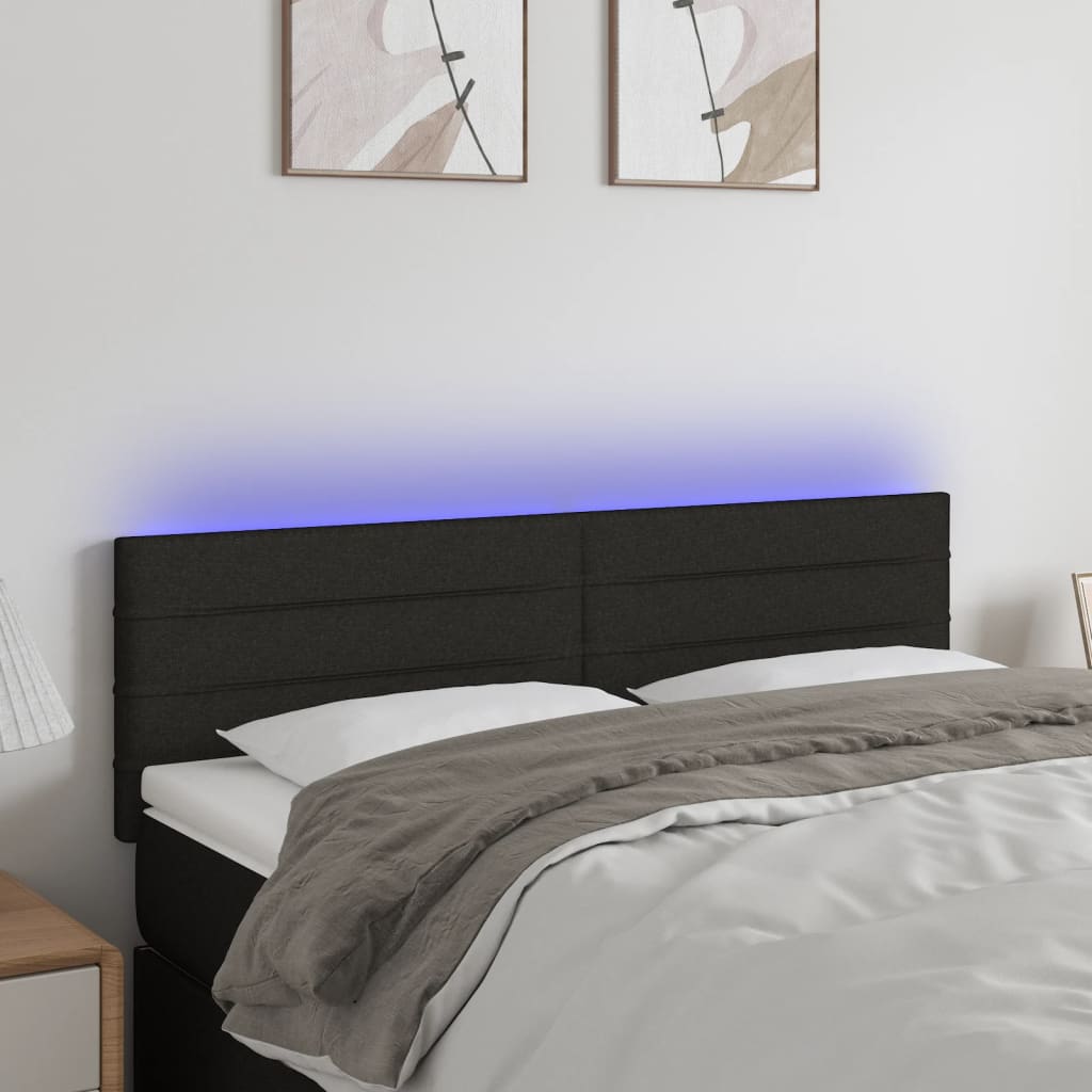 vidaXL Hoofdbord LED 80x5x78/88 cm stof lichtgrijs
