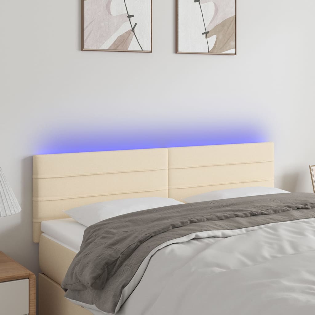 vidaXL Hoofdbord LED 80x5x78/88 cm stof lichtgrijs