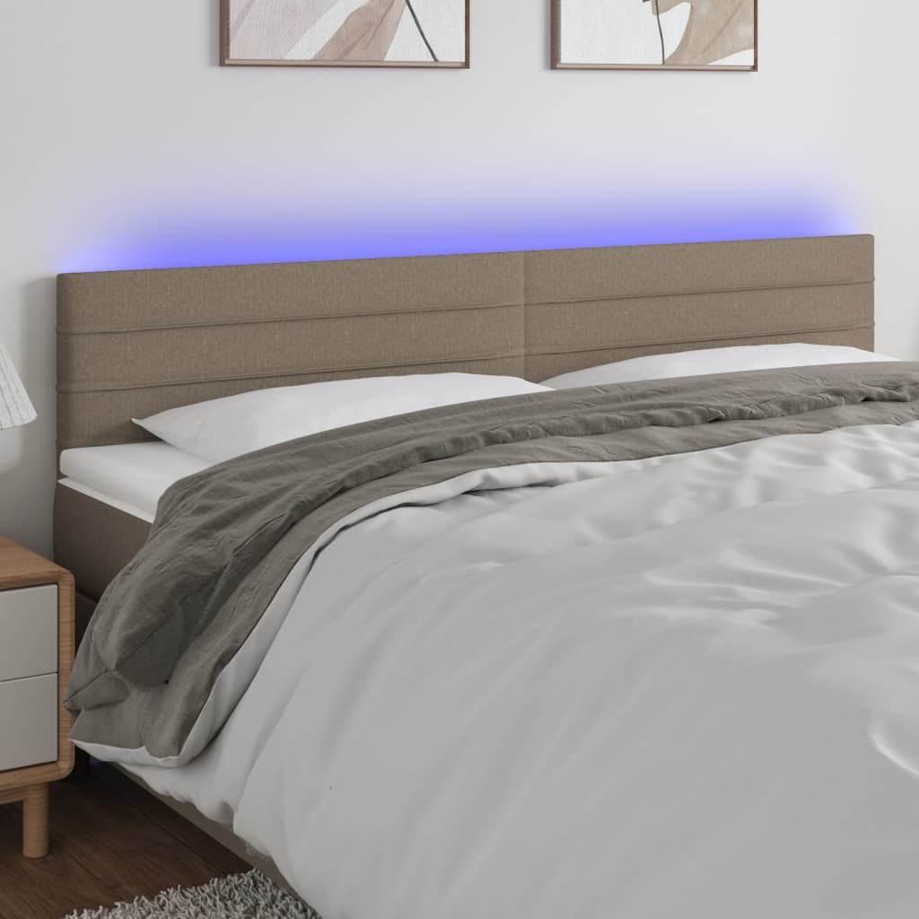 vidaXL Hoofdbord LED 80x5x78/88 cm stof lichtgrijs