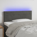 vidaXL Hoofdbord LED 80x5x78/88 cm fluweel lichtgrijs