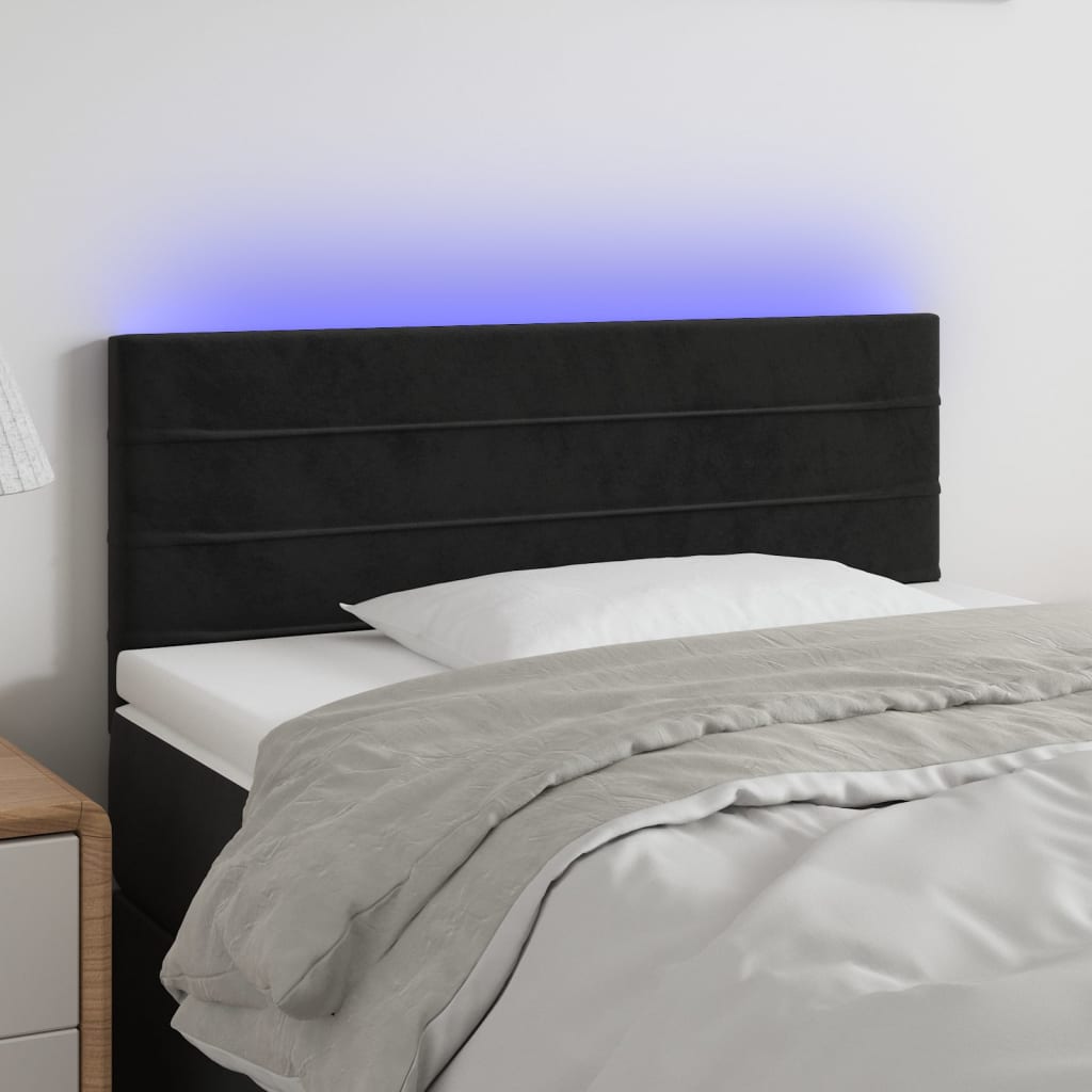 vidaXL Headboard LED 80x5x78/88 cm velvet light grey