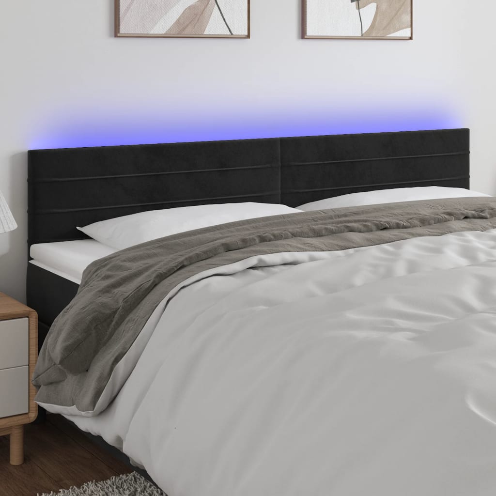vidaXL Headboard LED 80x5x78/88 cm velvet light grey