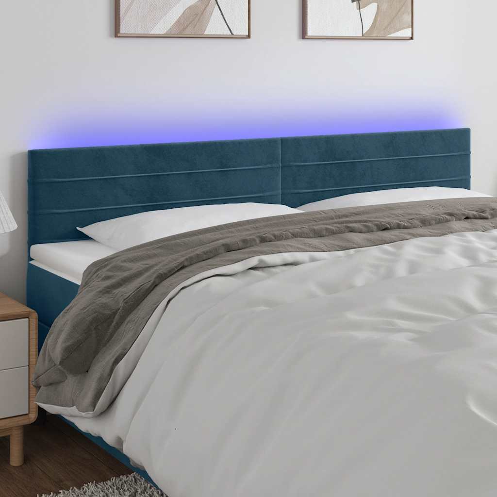 vidaXL Headboard LED 80x5x78/88 cm velvet light grey