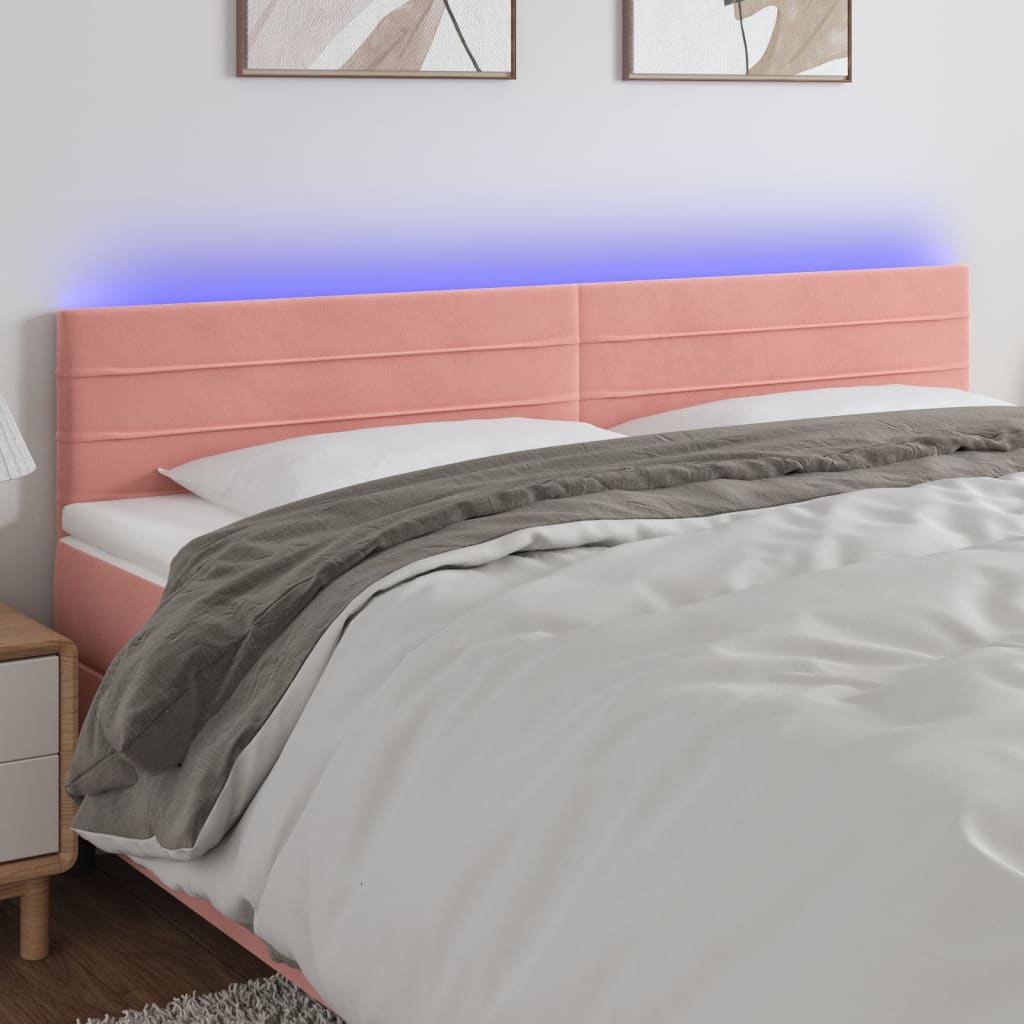 vidaXL Headboard LED 80x5x78/88 cm velvet light grey