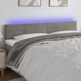 vidaXL Headboard LED 80x5x78/88 cm velvet light grey