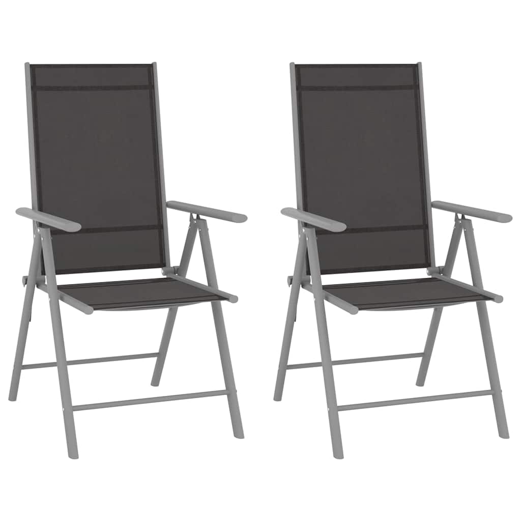 vidaXL Tuinstoelen 6 st inklapbaar textileen zwart