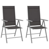 vidaXL Tuinstoelen 6 st inklapbaar textileen zwart