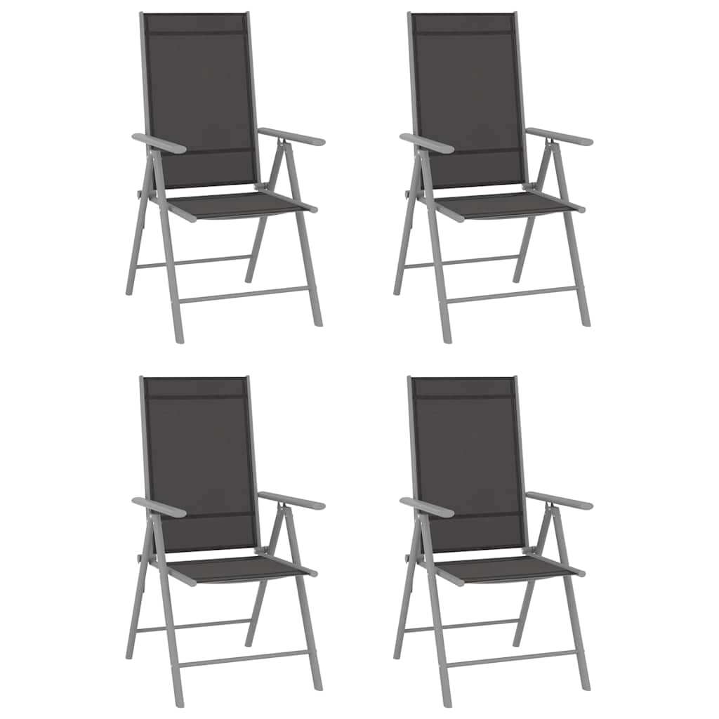 vidaXL Tuinstoelen 6 st inklapbaar textileen zwart