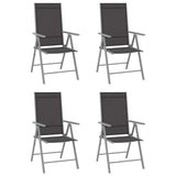 vidaXL Tuinstoelen 6 st inklapbaar textileen zwart