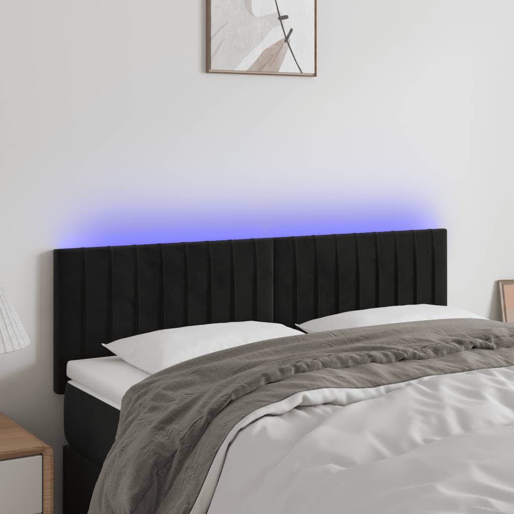 vidaXL LED Headboard 80x5x78/88 cm Velvet Light Grey