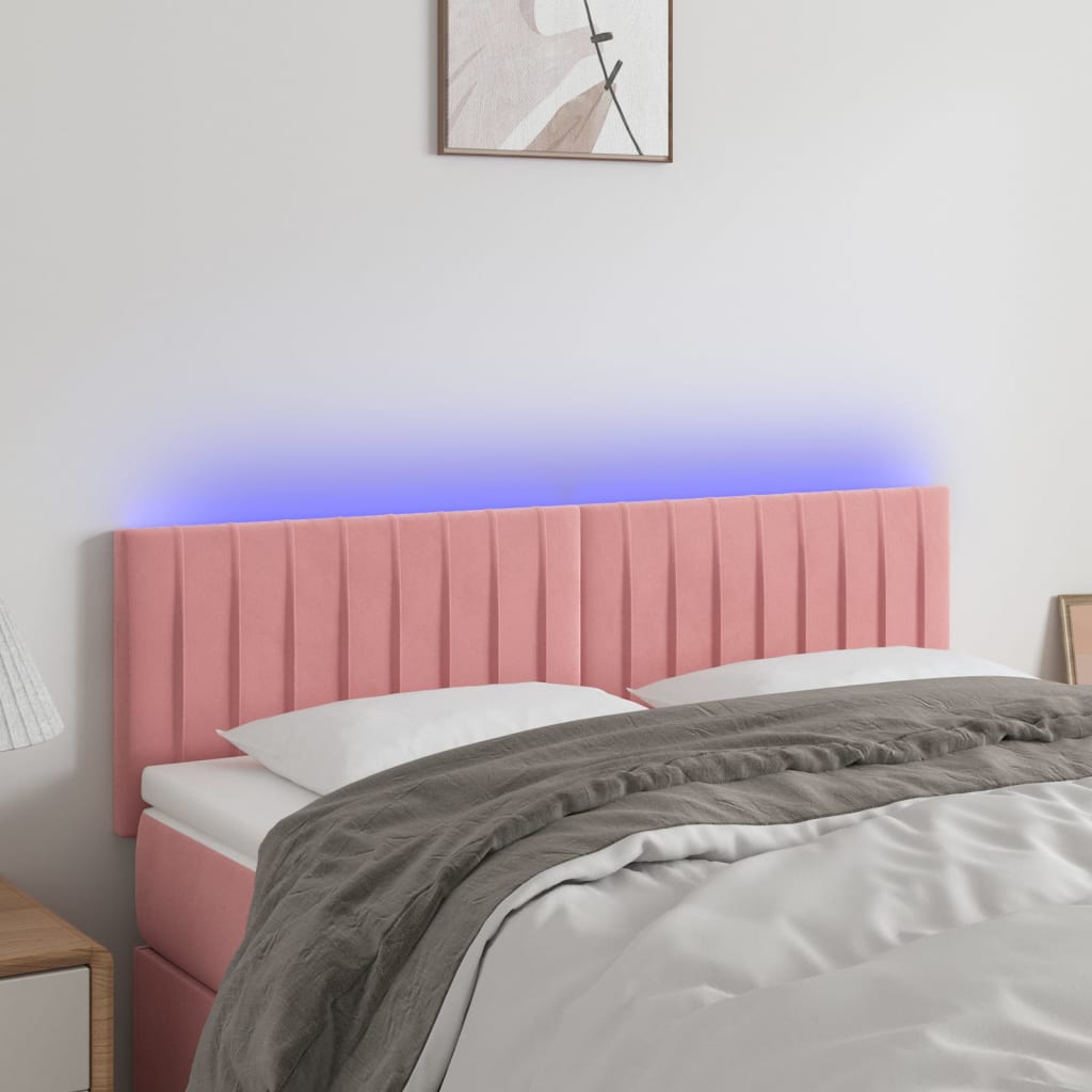vidaXL LED Headboard 80x5x78/88 cm Velvet Light Grey